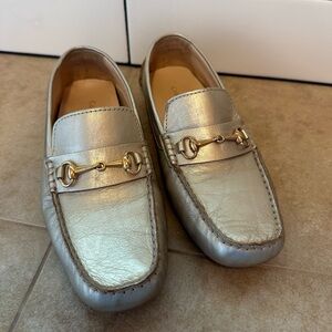 Cole Haan Metallic Gold Horse bit Loafers